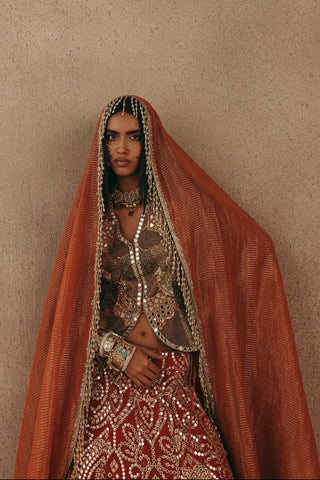 Lehenga Set Indian Wedding – Orange Fish Cut by Twenty Nine