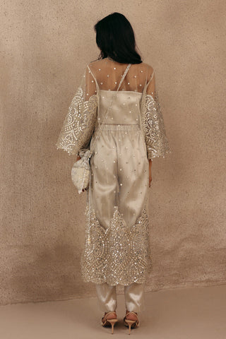 Silver Kurta Set for Indian Wedding – Zari Mirrorwork Elegance by Twenty Nine