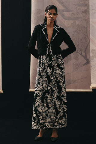 Skirt Set Contemporary Wear – Black Gaara Jacket by Twenty Nine