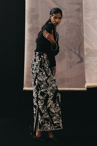 Skirt Set Contemporary Wear – Black Gaara Jacket by Twenty Nine