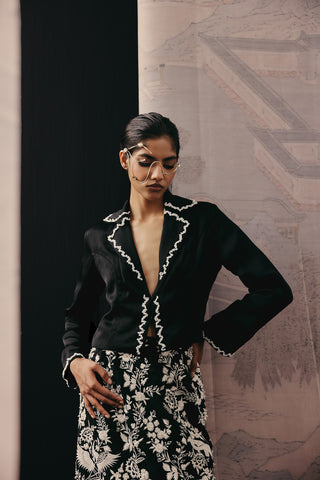 Skirt Set Contemporary Wear – Black Gaara Jacket by Twenty Nine