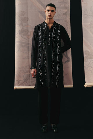 Kurta Set Indian Wedding – Black Mirrorwork by Twenty Nine