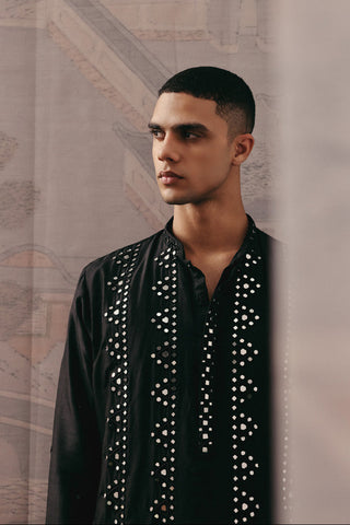 Kurta Set Indian Wedding – Black Mirrorwork by Twenty Nine