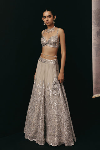 Lehenga Set Indian Wedding – Silver Cape by Twenty Nine