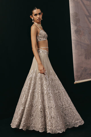 Lehenga Set Indian Wedding – Silver Zari Jacket by Twenty Nine