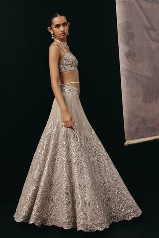 Lehenga Set Indian Wedding – Silver Cape by Twenty Nine