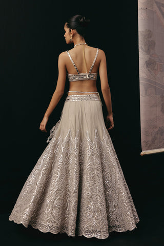 Lehenga Set Indian Wedding – Silver Zari Jacket by Twenty Nine