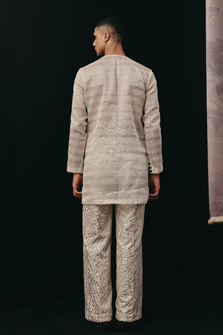 Kurta Set Indian Wedding – Ivory Tissue Chanderi by Twenty Nine