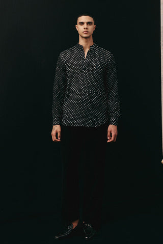 Black Kurta Set for Indian Wedding – Silk Rai Bandhani by Twenty Nine