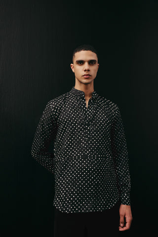 Black Kurta Set for Indian Wedding – Silk Rai Bandhani by Twenty Nine