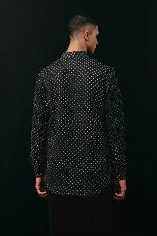 Black Kurta Set for Indian Wedding – Silk Rai Bandhani by Twenty Nine