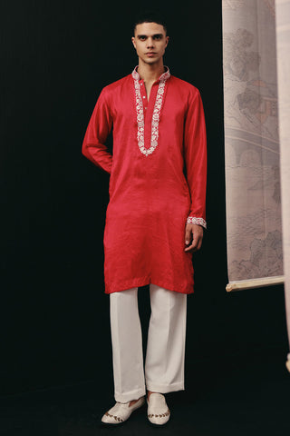 Red Kurta Set for Indian Wedding – Parsi Gaara by Twenty Nine