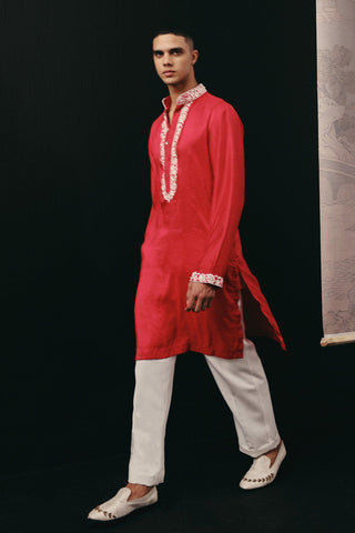 Red Kurta Set for Indian Wedding – Parsi Gaara by Twenty Nine