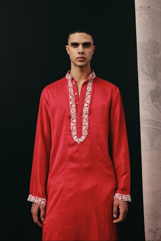 Red Kurta Set for Indian Wedding – Parsi Gaara by Twenty Nine