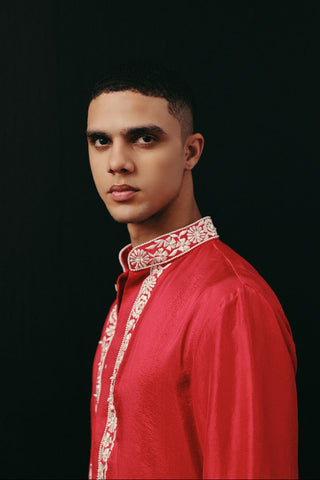 Red Kurta Set for Indian Wedding – Parsi Gaara by Twenty Nine