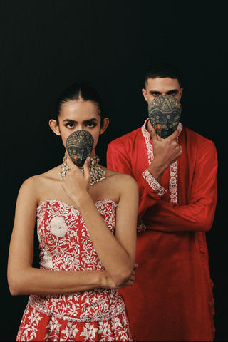 Lehenga Set Indian Wedding – Red Corset Gaara by Twenty Nine