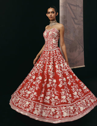 Lehenga Set Indian Wedding – Red Corset Gaara by Twenty Nine