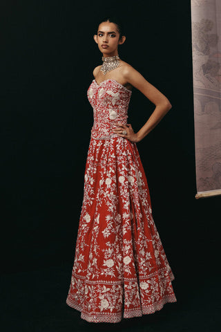 Lehenga Set Indian Wedding – Red Corset Gaara by Twenty Nine