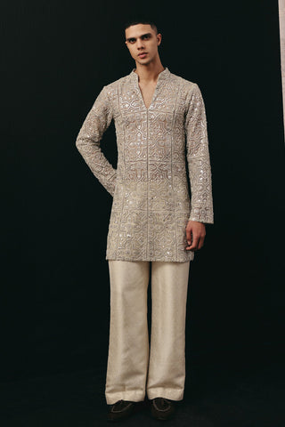 Kurta Set Indian Wedding – Ivory Brocade Mirrorwork by Twenty Nine