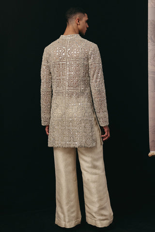 Kurta Set Indian Wedding – Ivory Brocade Mirrorwork by Twenty Nine