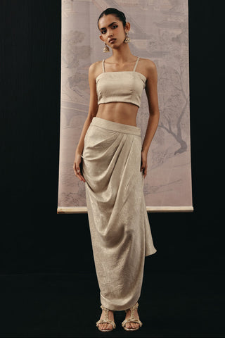 Mirrorwork Long Jacket Set Indian Wedding Silver Panel Jacket by Twenty Nine