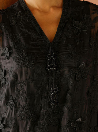 Black malgudi days uma kurta set