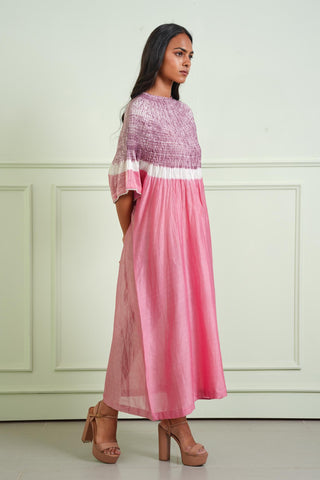 Kurta Festive Wear - Pink Shibori Tissue Kurta by Twenty Nine
