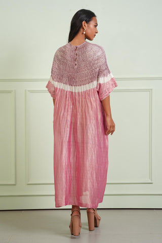Kurta Festive Wear - Pink Shibori Tissue Kurta by Twenty Nine