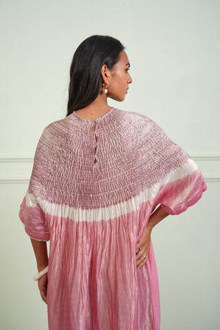 Kurta Festive Wear - Pink Shibori Tissue Kurta by Twenty Nine