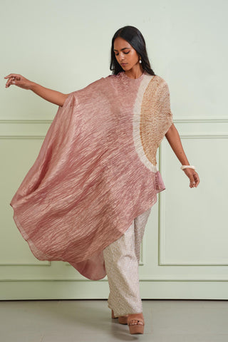 Dress Wear - Pink Shibori Tissue Asym Dress by Twenty Nine