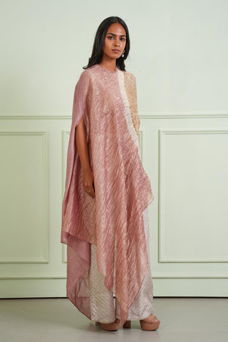 Dress Wear - Pink Shibori Tissue Asym Dress by Twenty Nine