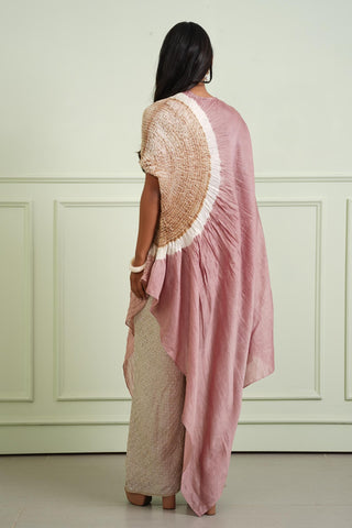 Dress Wear - Pink Shibori Tissue Asym Dress by Twenty Nine