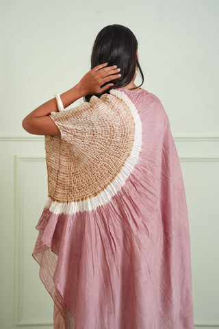 Dress Wear - Pink Shibori Tissue Asym Dress by Twenty Nine