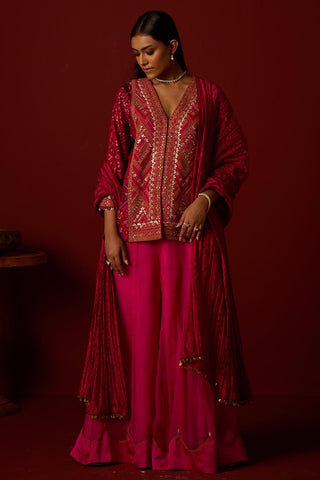 Peplum set for Indian Wedding – Rani Pink by 29india