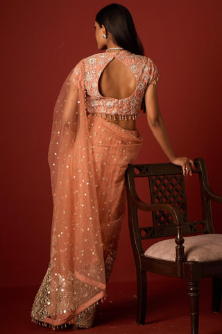Embellished saree for Indian Wedding – Flamingo Pink by 29india