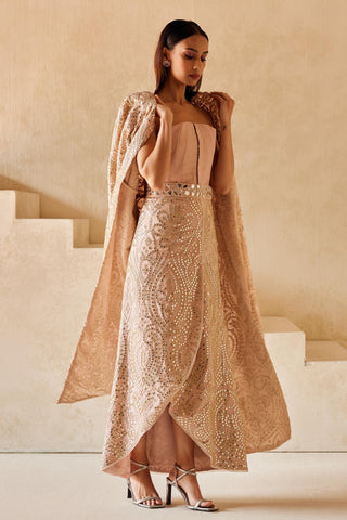 Aaina Jacket Set for Indian Wedding – Metallic Mirrorwork Style by Twenty Nine