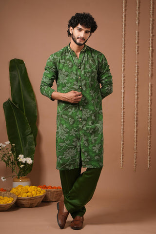 Kurta salwar set for Indian Wedding – Green Bandhani by AHI Clothing