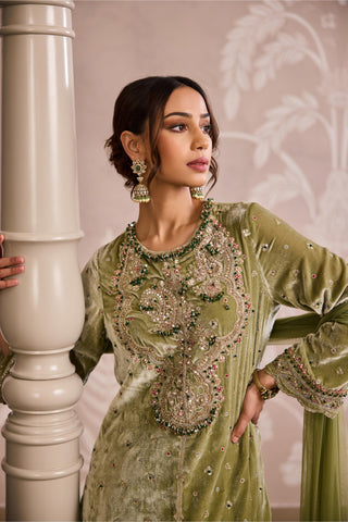 Olive green nooreh ever after sharara set