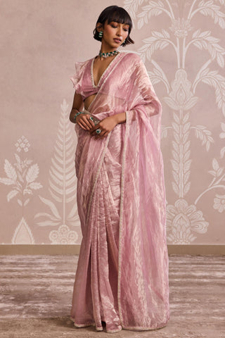 Lilac gold nooreh ever after flat saree set