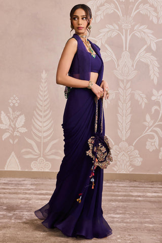 Purple nooreh ever after jacket saree set