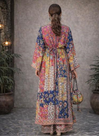 Jacket Set Printed Wear - Multicolor Sunlit Courtyard Jacket Set by Banjara Trail