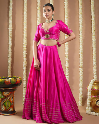 Hot pink avyanna heavy lehenga set