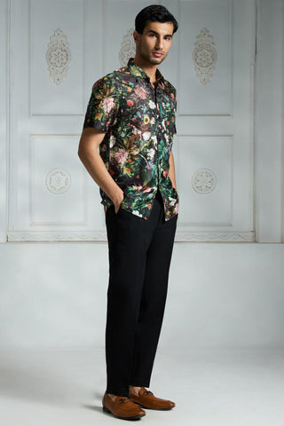 Black signature printed shirt