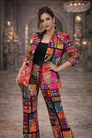 Jacket Bohemian Wear - Multicolor Banjara Blaze Patchwork Jacket by Banjara Trail