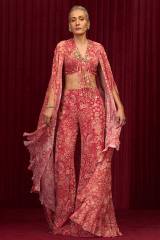 Red rhythm jazz-e-jashn cape set