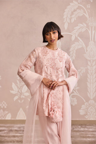 Pink organza nooreh ever after kurta set