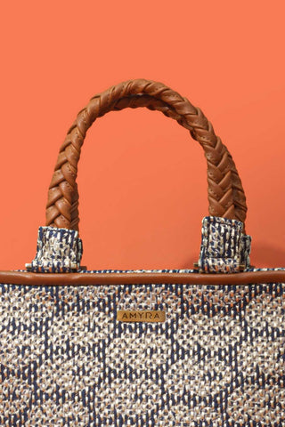 Blue jasbira embroidered handbag