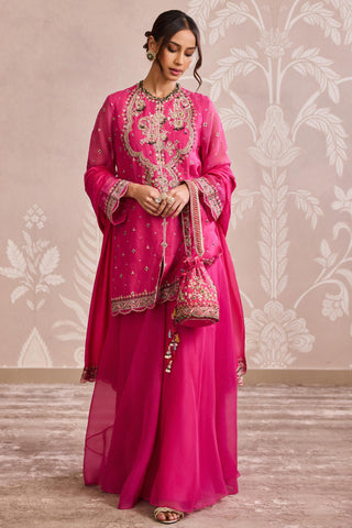 Pink nooreh ever after organza sharara set