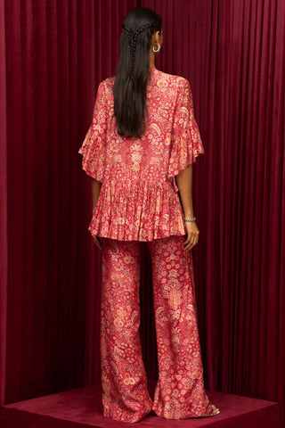 Red melody frill jazz-e-jashn co-ord set