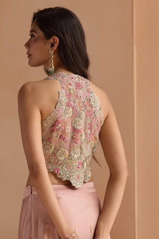 Lehenga Set for Indian Wedding - Pink Off The Record Embroidered Top and Skirt Set by Osaa by Adarsh at Mrs. G

